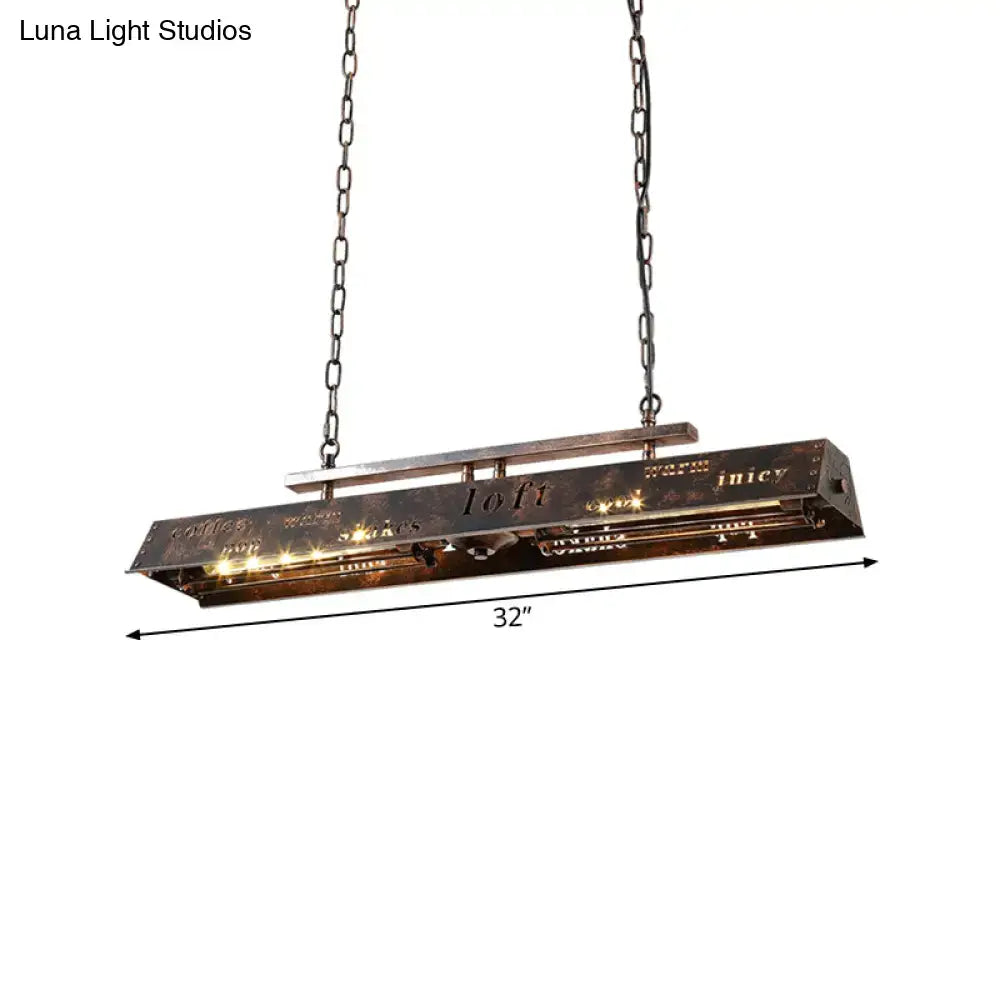Industrial brass island pendant light kitchen etched metal lamp