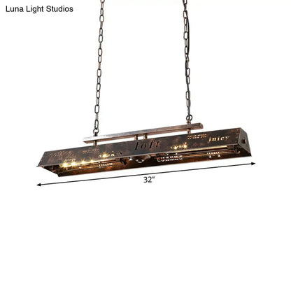 Industrial brass island pendant light kitchen etched metal lamp