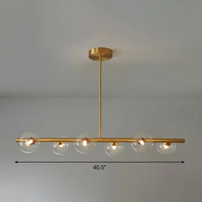 Modern brass glass sphere island pendant light for dining room