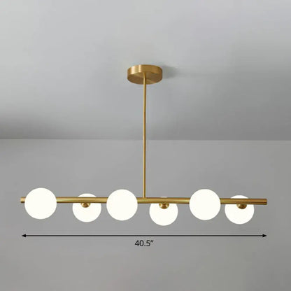 Modern brass glass sphere island pendant light for dining room