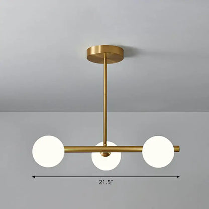 Modern brass glass sphere island pendant light for dining room