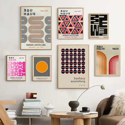 DecorBites™ Bright Geometric Bauhaus Canvas Prints