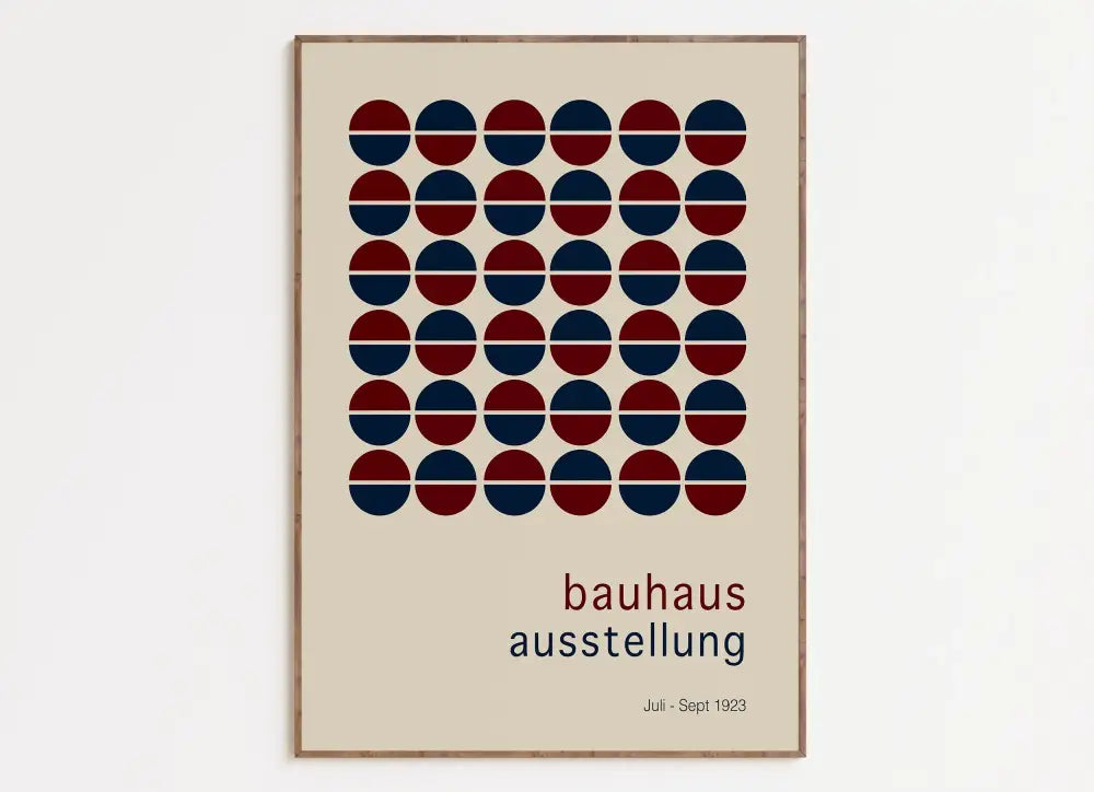 Mid century bauhaus navy & coral geometric canvas art living room