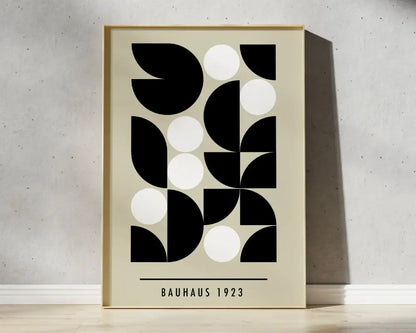 Mid century bauhaus navy & coral geometric canvas art living room