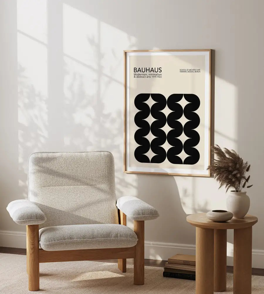 Bauhaus red & blue geometric eye canvas print living room wall art