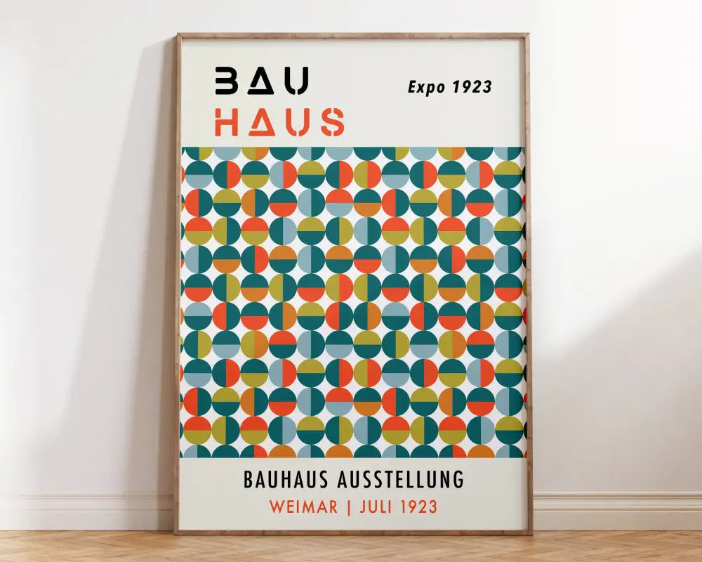 Bauhaus red & blue geometric eye canvas print living room wall art