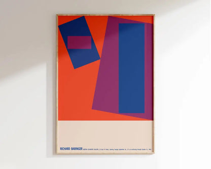Bauhaus red & blue geometric eye canvas print living room wall art