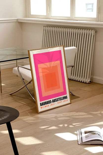 Bauhaus red & blue geometric eye canvas print living room wall art