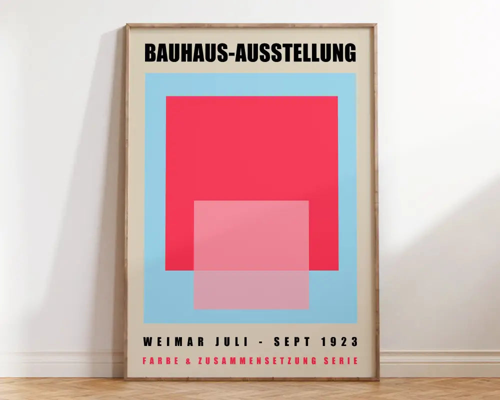 Bauhaus red & blue geometric eye canvas print living room wall art