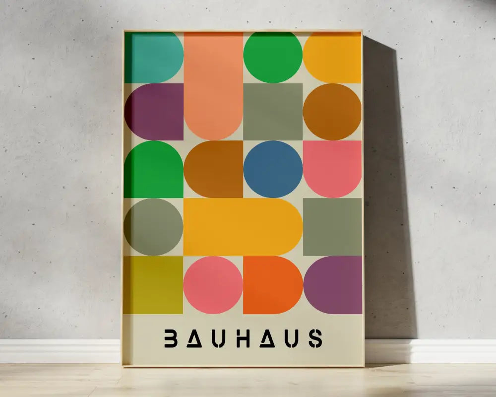 Bauhaus red & blue geometric eye canvas print living room wall art