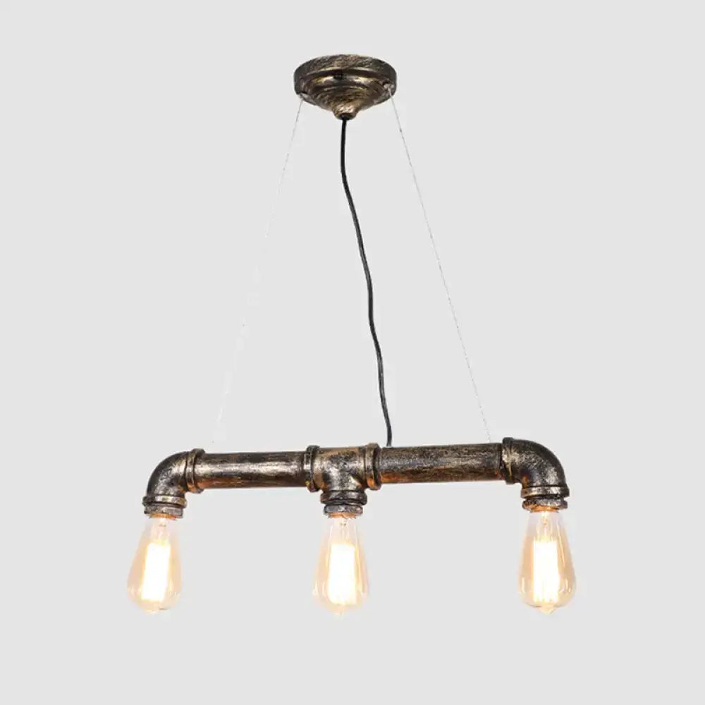 Steampunk bronze water pipe island light kitchen edison pendant