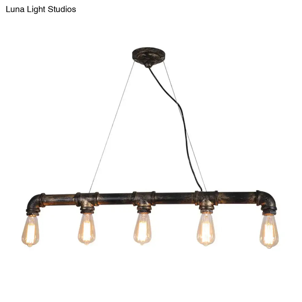 Steampunk bronze water pipe island light kitchen edison pendant