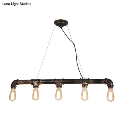 Steampunk bronze water pipe island light kitchen edison pendant