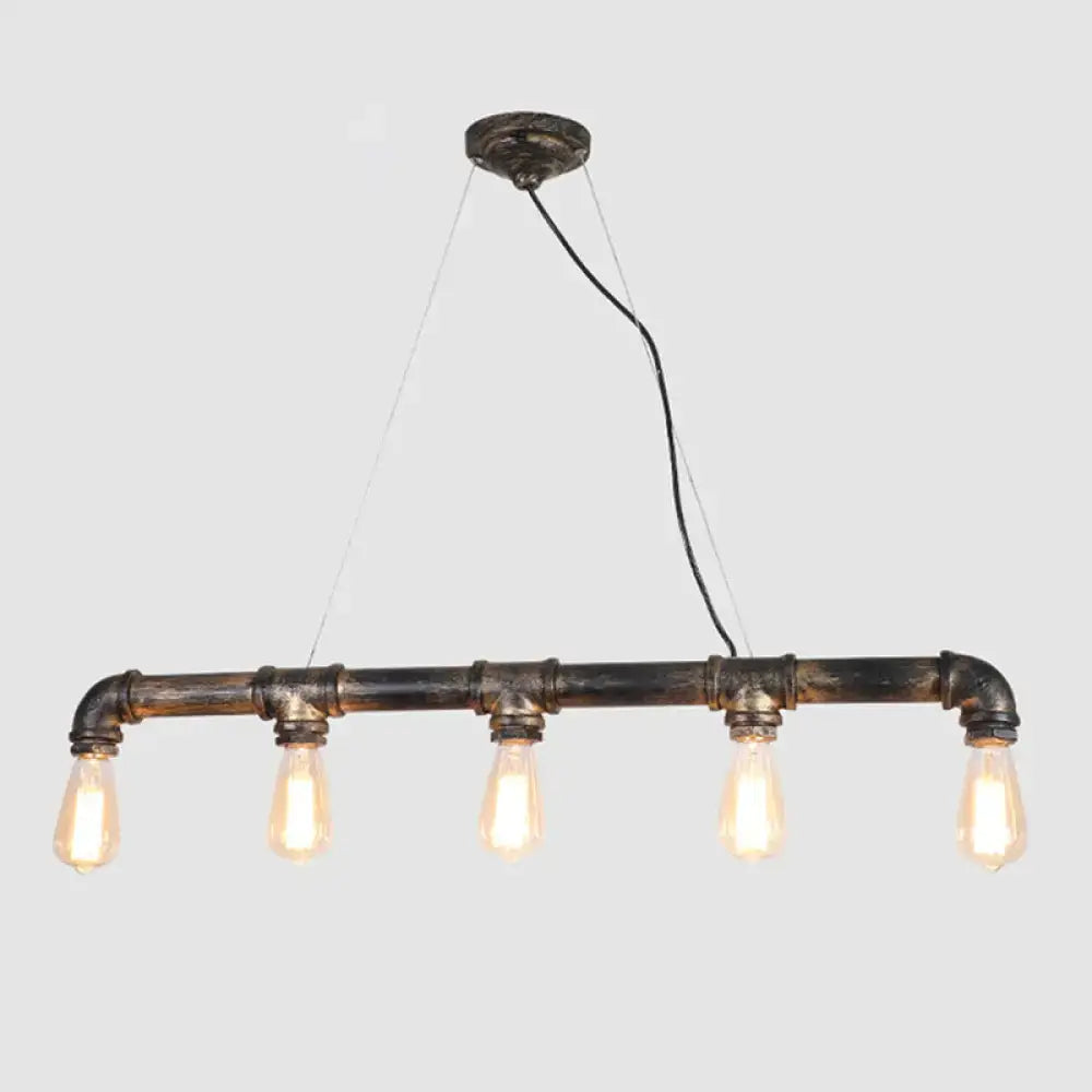 Steampunk bronze water pipe island light kitchen edison pendant