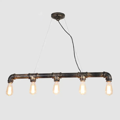 Steampunk bronze water pipe island light kitchen edison pendant