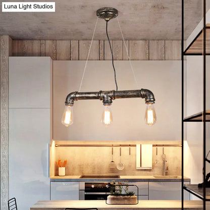 Steampunk bronze water pipe island light kitchen edison pendant