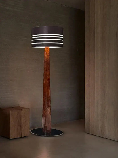 brown leather wooden floor lamp for living room