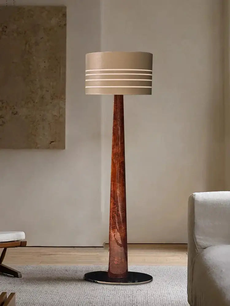 brown leather wooden floor lamp for living room