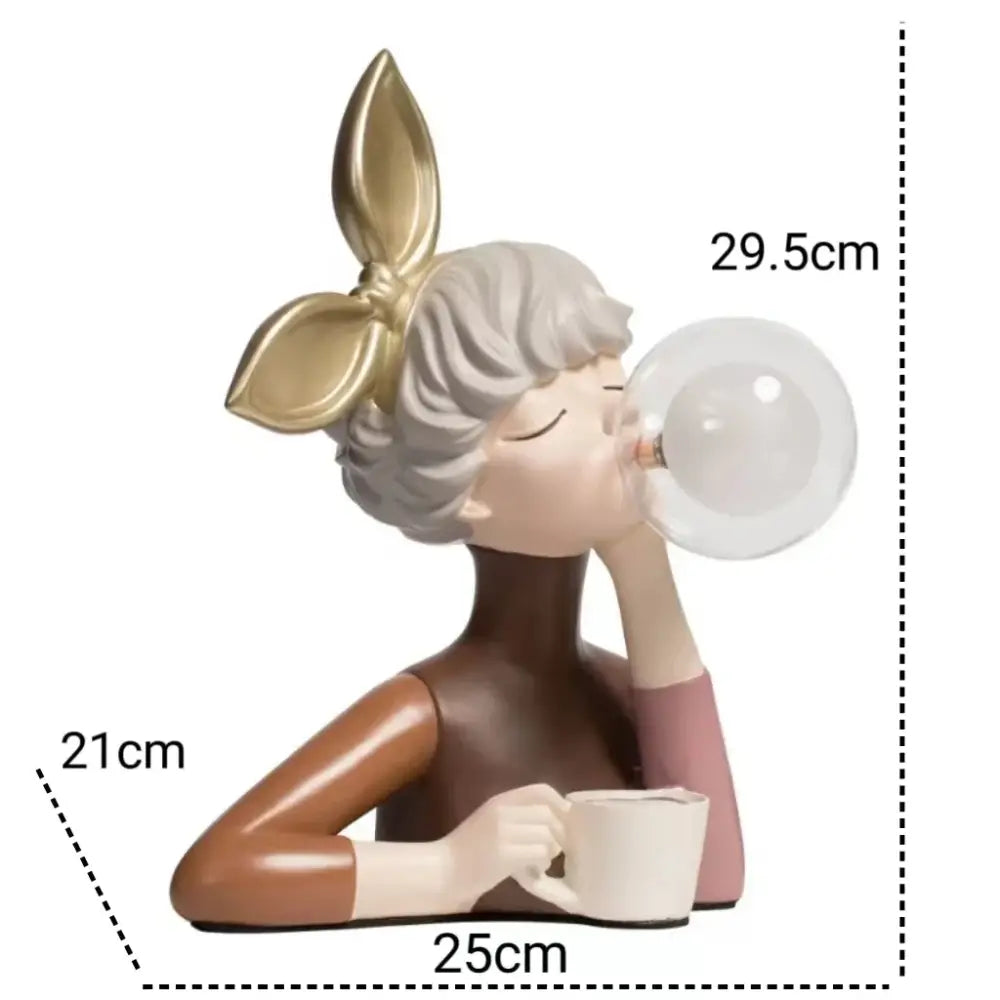 bubble girl resin night light bedroom desk ornament
