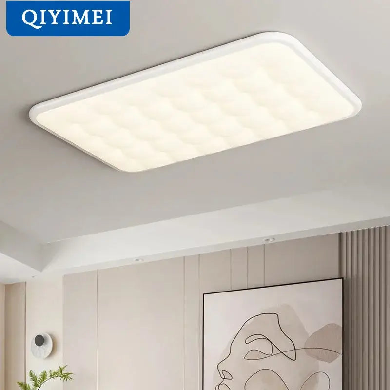 bubble led rectangular quilted ceiling light living room
