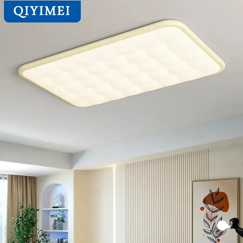 bubble led rectangular quilted ceiling light living room