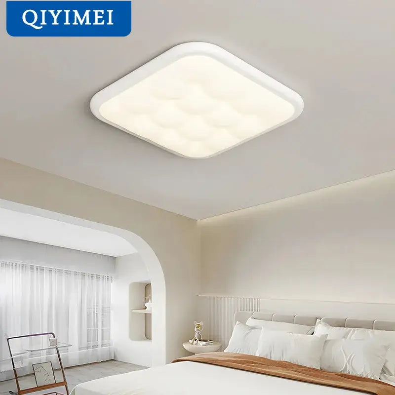 bubble led rectangular quilted ceiling light living room