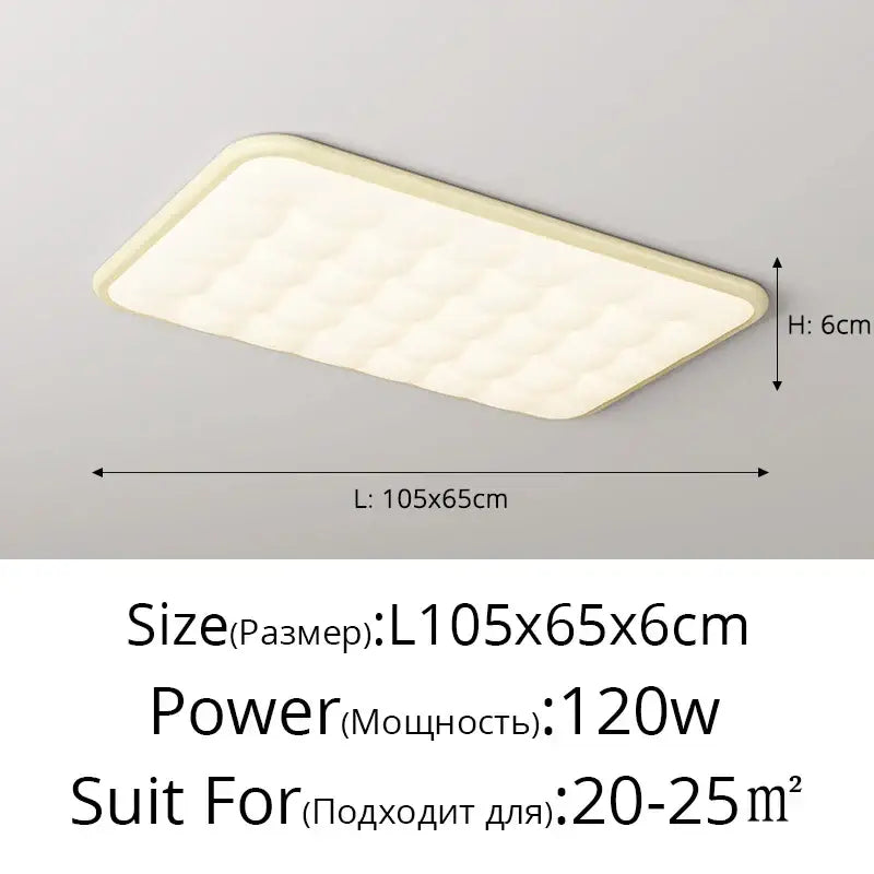 bubble led rectangular quilted ceiling light living room