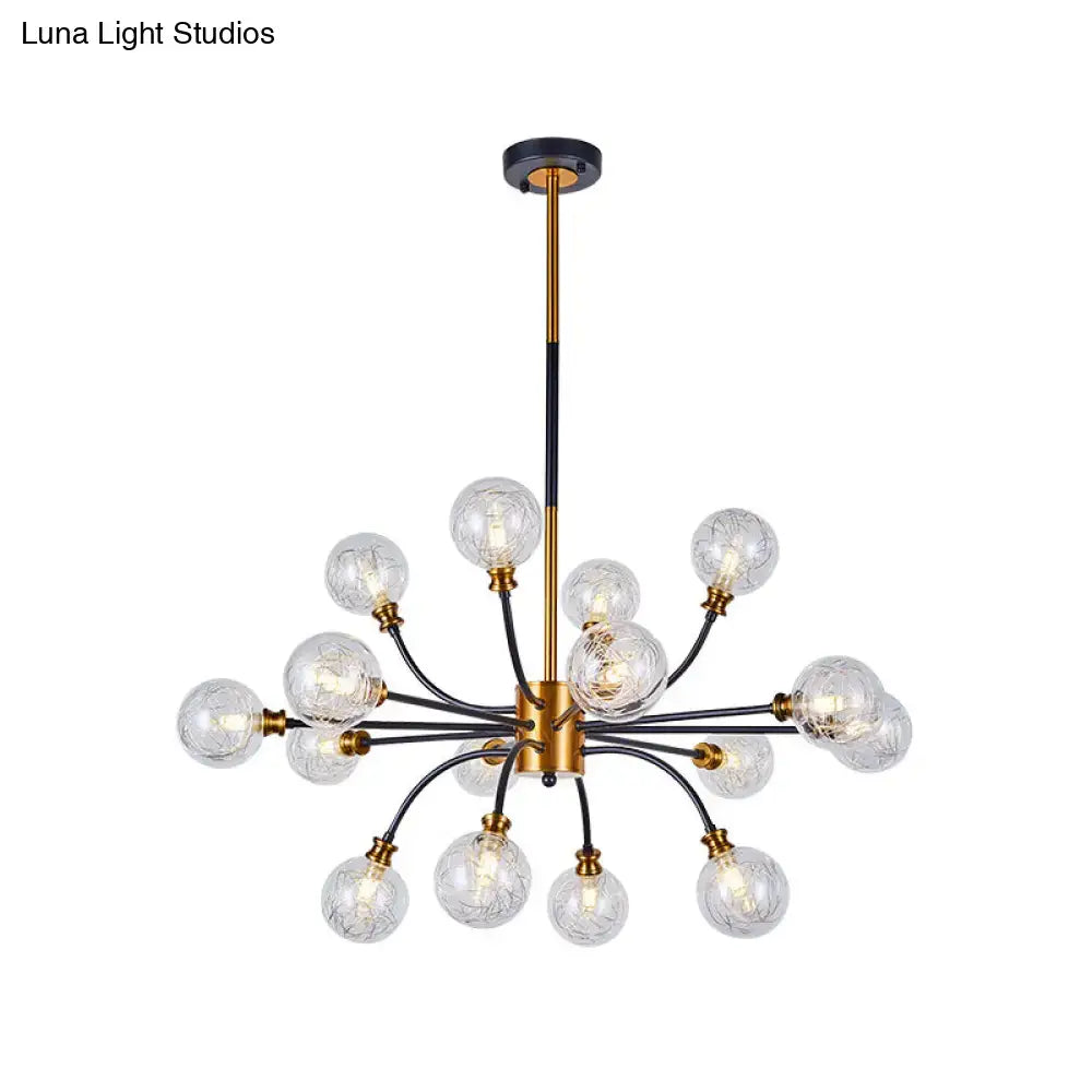 Modern curvy arm clear glass bubble chandelier dining room 220v-240v