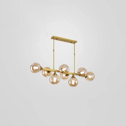 Modern black and brass globe shade pendant light for dining room