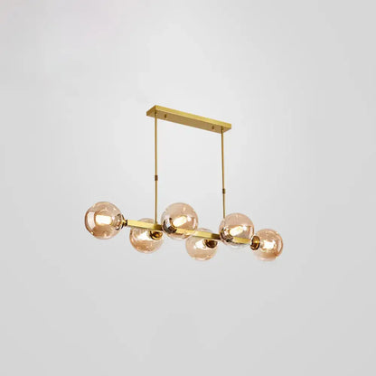 Modern black and brass globe shade pendant light for dining room
