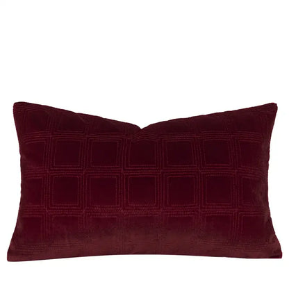burgundy velvet geometric embroidered bed runner bedroom