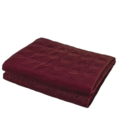burgundy velvet geometric embroidered bed runner bedroom