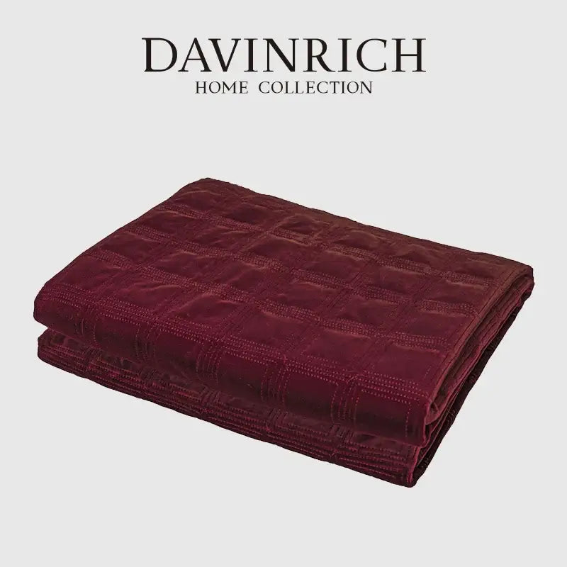 burgundy velvet geometric embroidered bed runner bedroom