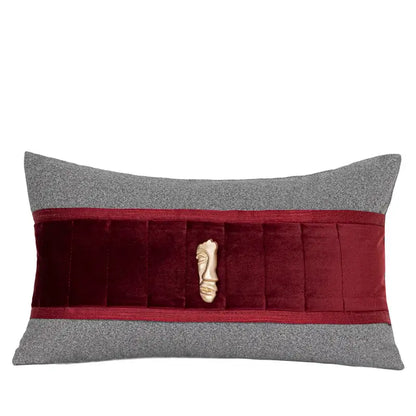 burgundy velvet geometric embroidered bed runner bedroom