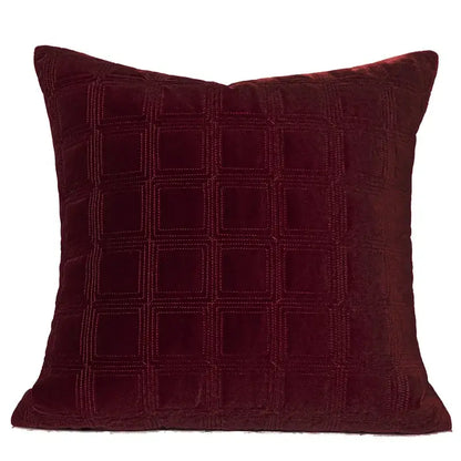 burgundy velvet geometric embroidered bed runner bedroom