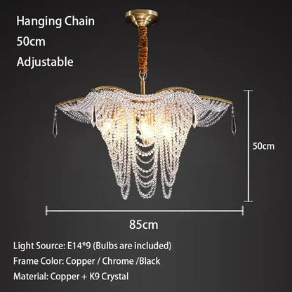 butterfly crystal bead large gold chandelier living room
