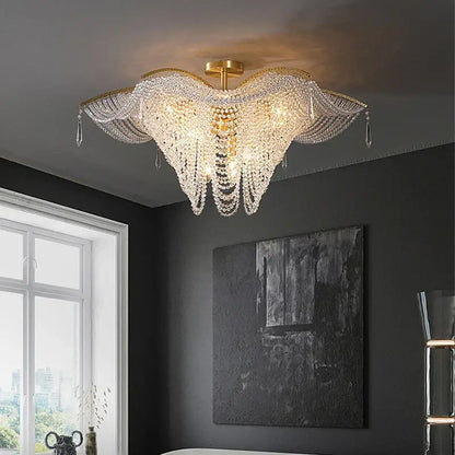 butterfly crystal bead large gold chandelier living room