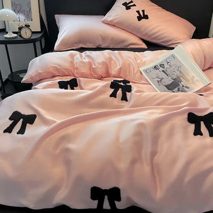 butterfly embroidered black & white pi pillow bedroom decor
