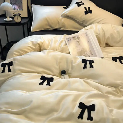 butterfly embroidered black & white pi pillow bedroom decor