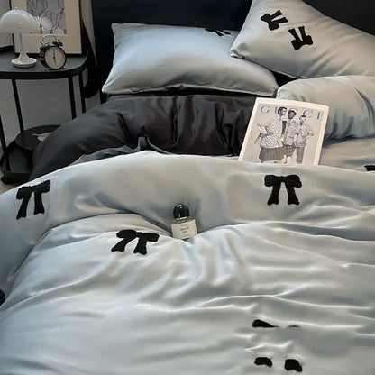 butterfly embroidered black & white pi pillow bedroom decor