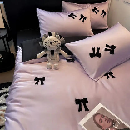 butterfly embroidered black & white pi pillow bedroom decor