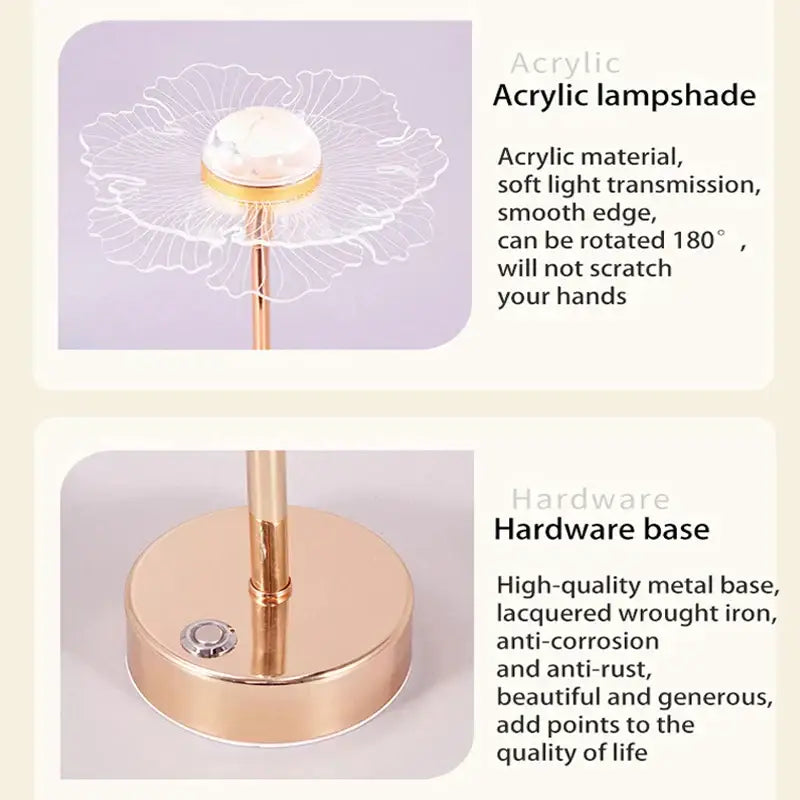 butterfly gold acrylic led desk lamp for living room