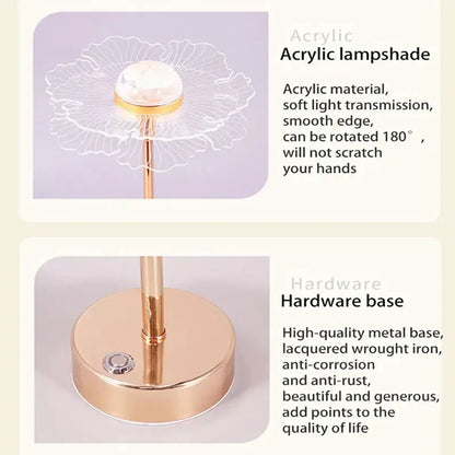 butterfly gold acrylic led desk lamp for living room