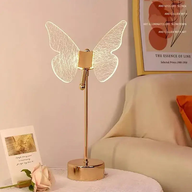 butterfly gold acrylic led desk lamp for living room