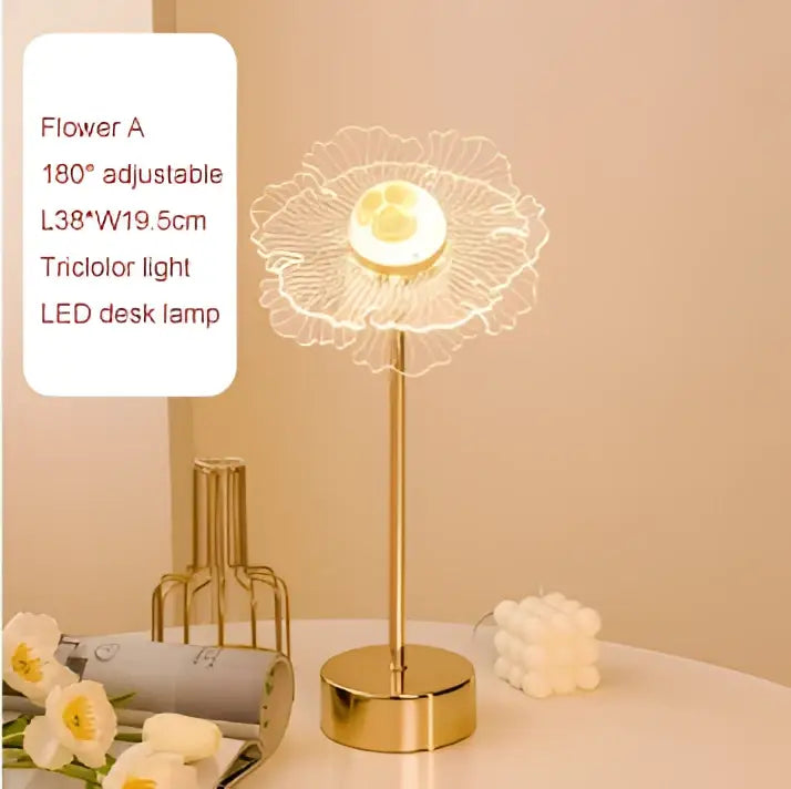 butterfly gold acrylic led desk lamp for living room