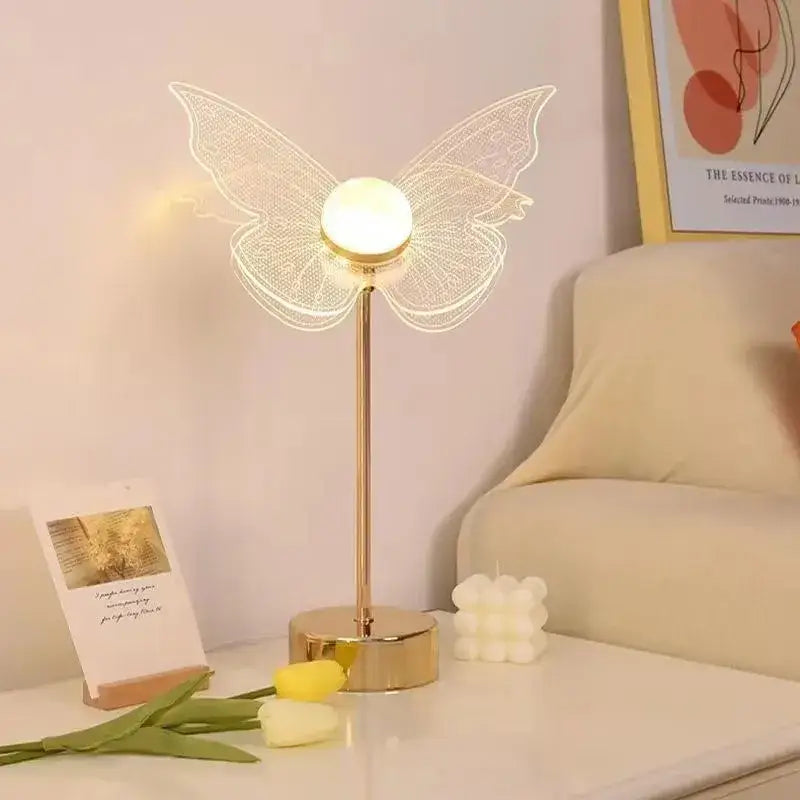 butterfly gold acrylic led desk lamp for living room