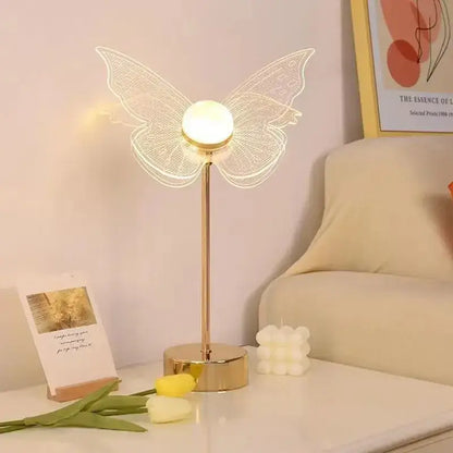 butterfly gold acrylic led desk lamp for living room