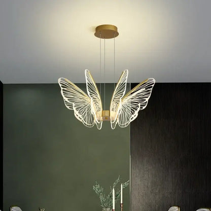 butterfly led chandelier gold pendant light for bedroom