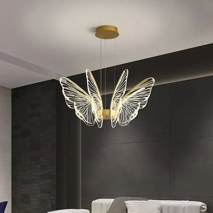 butterfly led chandelier gold pendant light for bedroom
