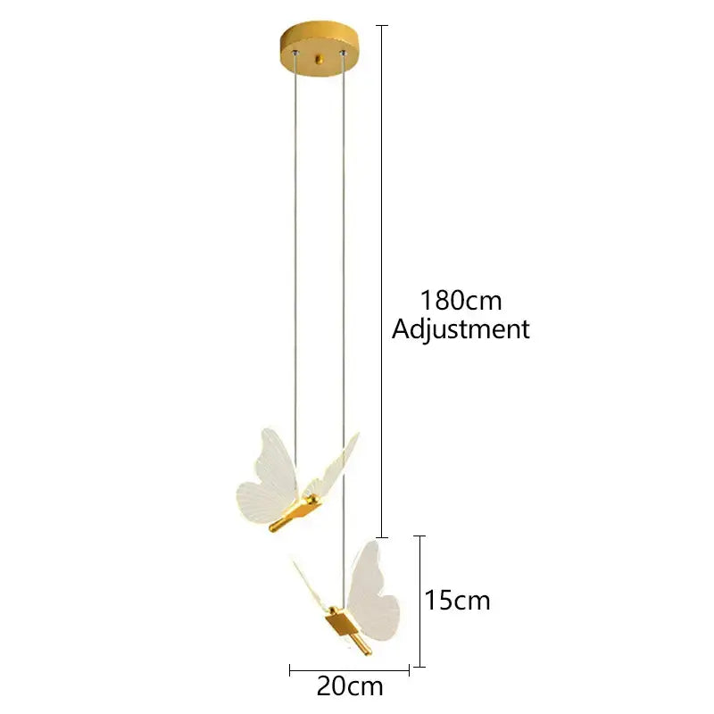 butterfly led pendant light for living room and bedroom